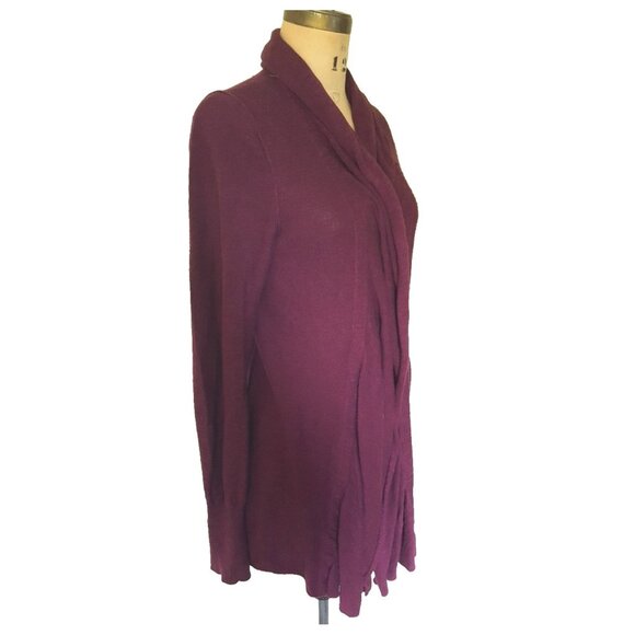 Free People cardigan sweater duster violet cotton blend  sz. M - Picture 3 of 10